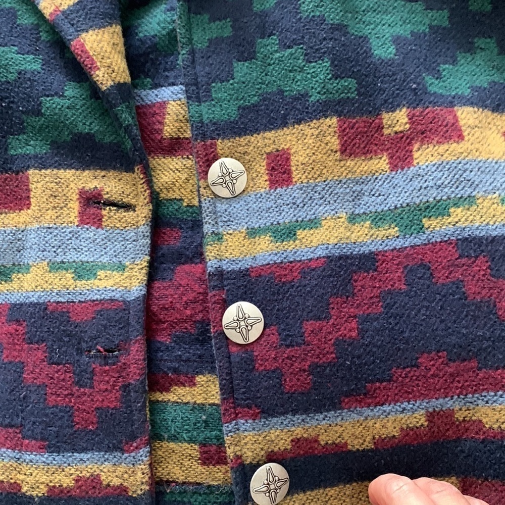 Vintage Willow Ridge Southwestern Wool Blend Metal Button Front Jacket. 12P - Picture 9 of 13